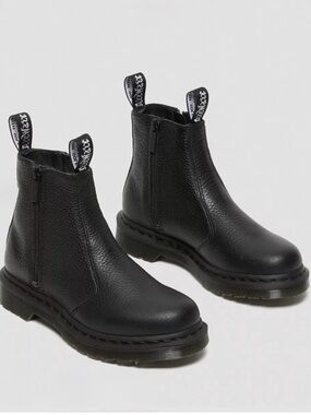 Dr. Martens Black Leather Chelsea Boots with Branded Pull Tabs